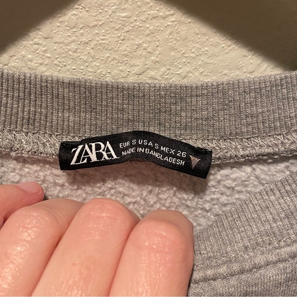 Zara Sweatshirt Crew neck gray basic size‎ small - Picture 5 of 6